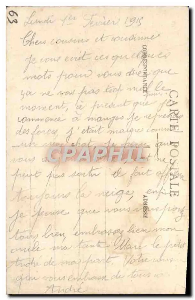 Mont-Dore — Vue générale et le Capucin — L'Auvergne, Puy-de-Dôme, n°452 - Verso
