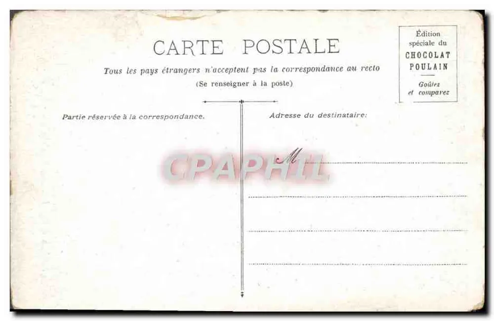 Toulouse - Grand Rond — vue d'entrée avec colonnes et statues — Édition spéciale du Chocolat Poulain - Verso
