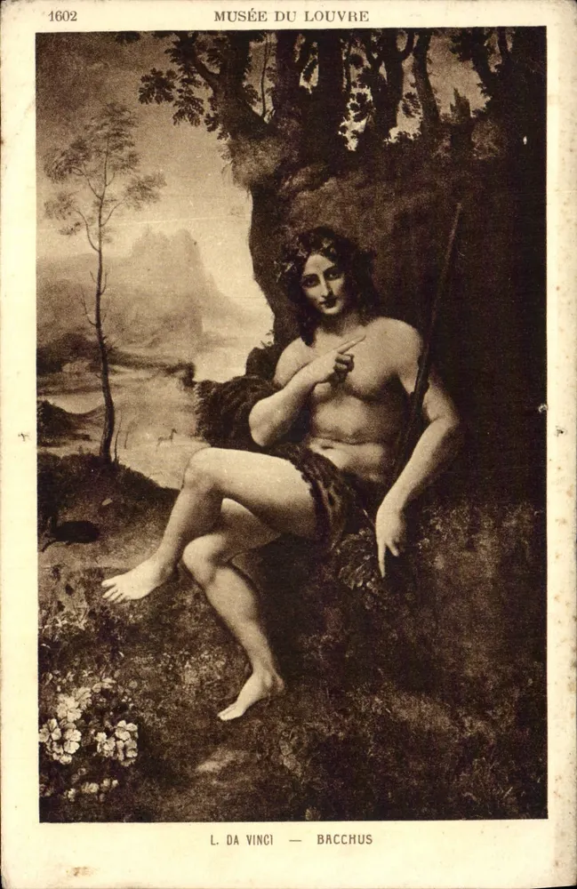 Bacchus — peinture de L. Da Vinci — Musée du Louvre — éditeur Braun & Cie, Paris - Frente