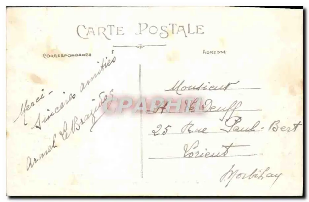Josselin — Übersicht des Schlosses, das der illustren Familie Roban gehört — Artaud et Nozaïs, Nantes - Rückseite