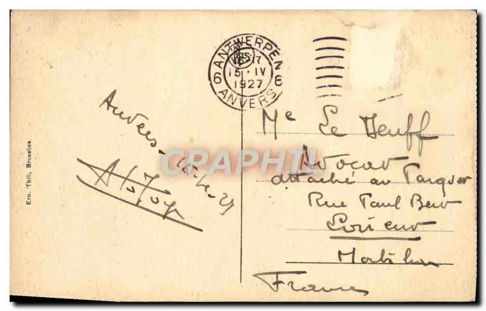 Anvers - Théâtre lyrique flamand — éditeur Ern. Thilli, Bruxelles - Verso