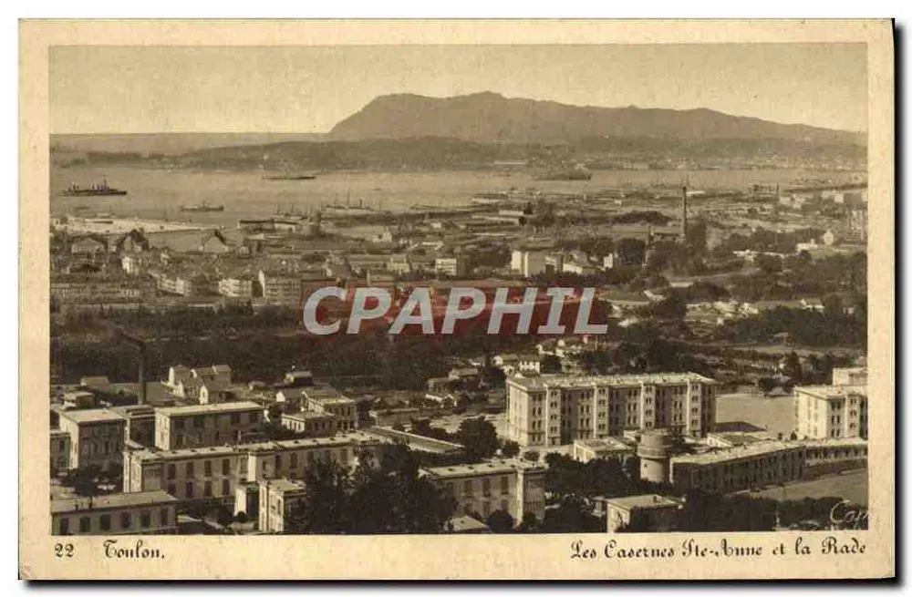Toulon — Die Ste-Anne-Kaserne und die Bucht — Cie des Arts Photomécaniques Schiltigheim - Vorderseite