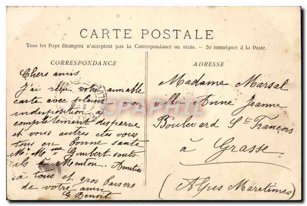 Marseille — A saída do Porto — Fototipo R. Racour - Verso