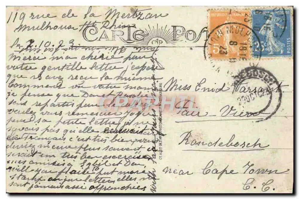 Mulhouse — Entrada da Cidade — Editor C.A.P. - Verso