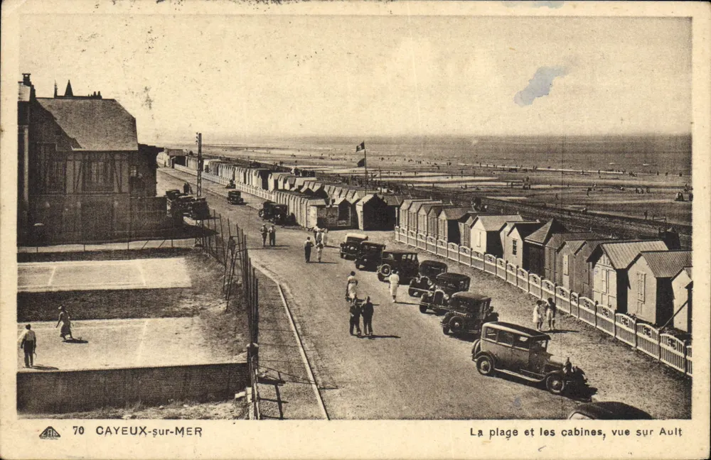 CAYEUX-sur-MER — Der Strand und die Kabinen, Blick auf Ault — Moderne Ausgabe Galtès - Vorderseite