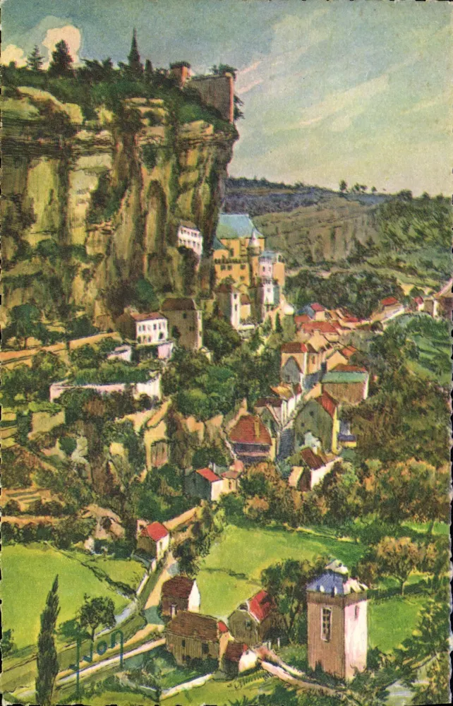 Rocamadour — Allgemeiner Blick von der Straße nach Cahors — Art Editions Yvon - Vorderseite