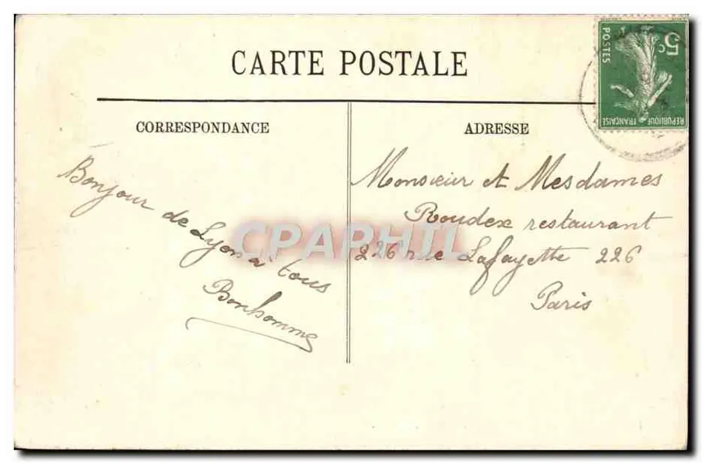 LYON — Prefektura Rhône — LL. — n° 416 - Rewers