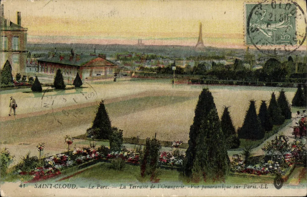 SAINT-CLLOUD — Der Park — Die Terrasse der Orangerie — Panoramablick auf Paris — LL - Vorderseite
