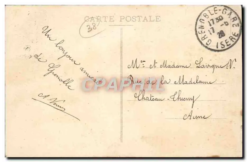 Seen Laffrey und Obiou (2793 m) — Von La Mure nach Vizille — E.R. n°638 - Rückseite