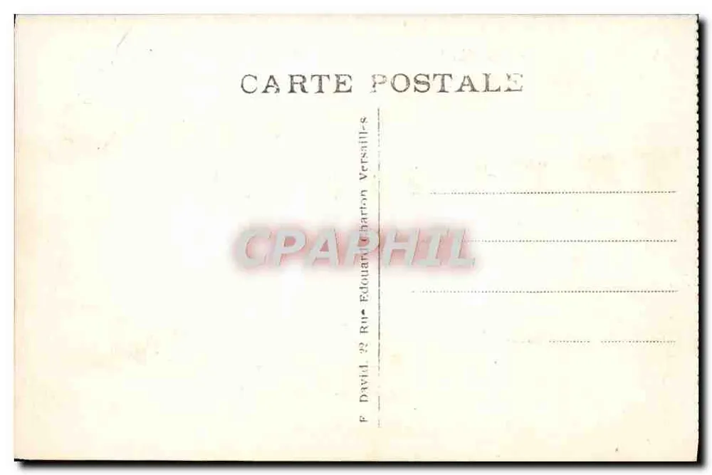 Versailles - A Orangerie do Palácio — editor David, n°26 - Verso