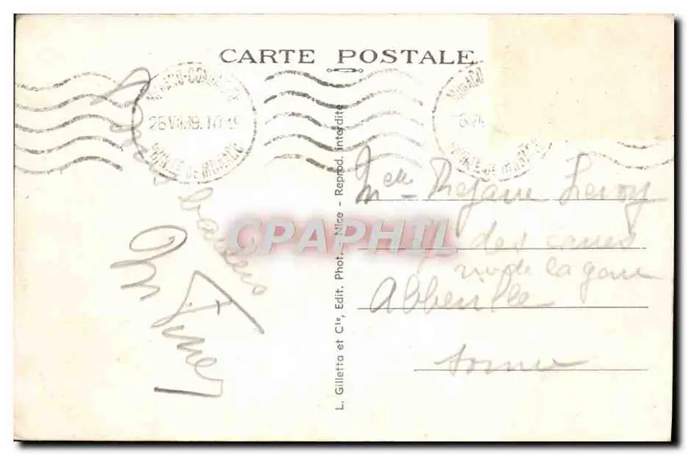 Monte-Carlo — Allgemeiner Blick, aufgenommen vom exotischen Garten — L. Gilletta et Cie, Nice, Nr. 808 - Rückseite