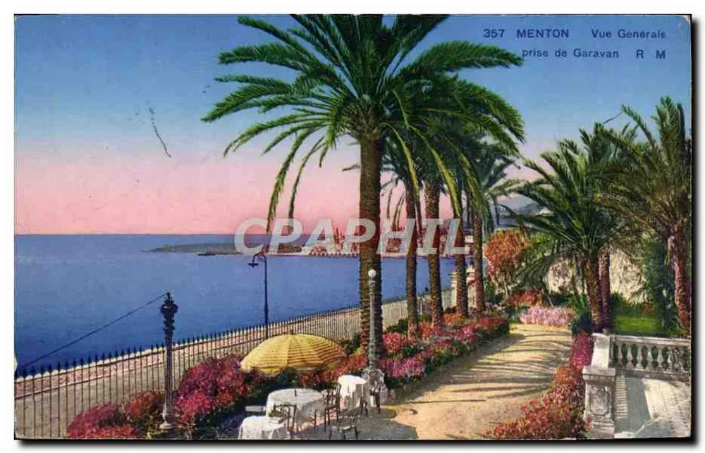 Menton — Algemene uitzicht genomen vanaf Garavan — Munier Phot. d'Art, Nice, n°357 - Voorkant
