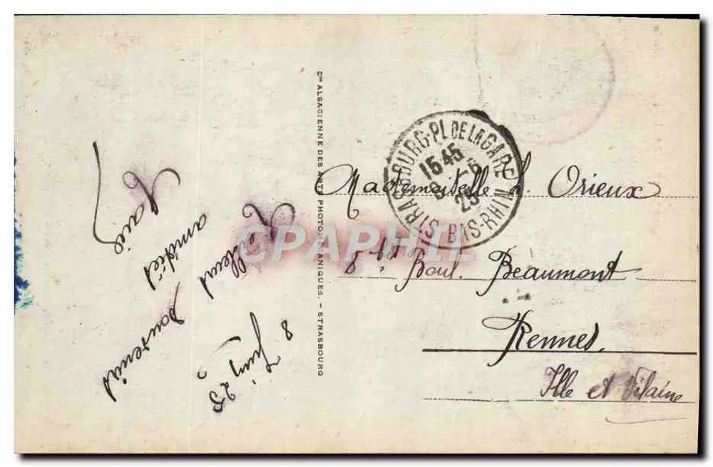 Estrasburgo - A Catedral — editor Alfred Roth, n° 169 - Verso