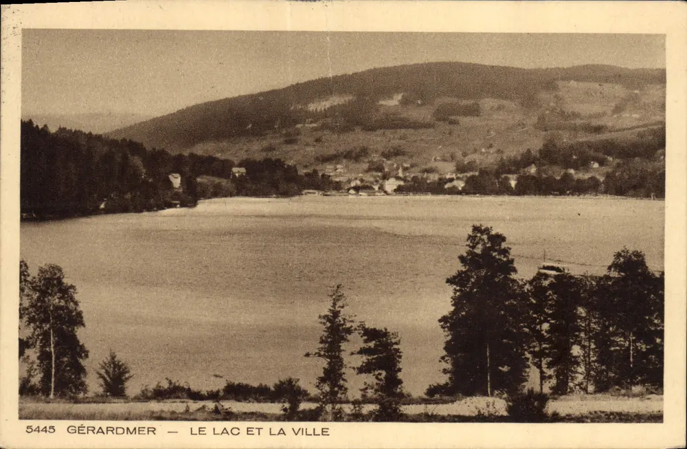 Gérardmer — Le lac et la ville — éditeur BRAUN & Cie, Strasbourg, n° 5445 - Anverso
