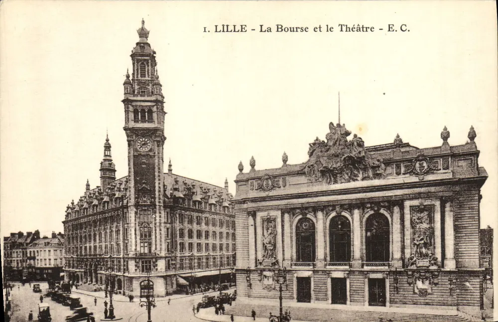 LILLE - La Bourse et le Théâtre - E.C. - Recto