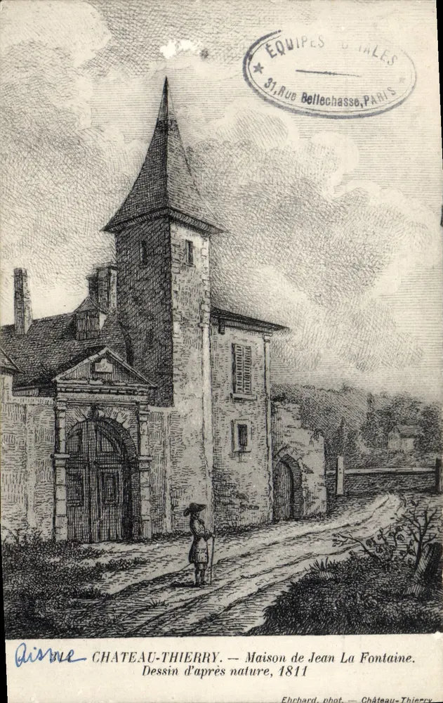 Château-Thierry — Haus von Jean La Fontaine — Zeichnung nach Natur, 1811 - Vorderseite
