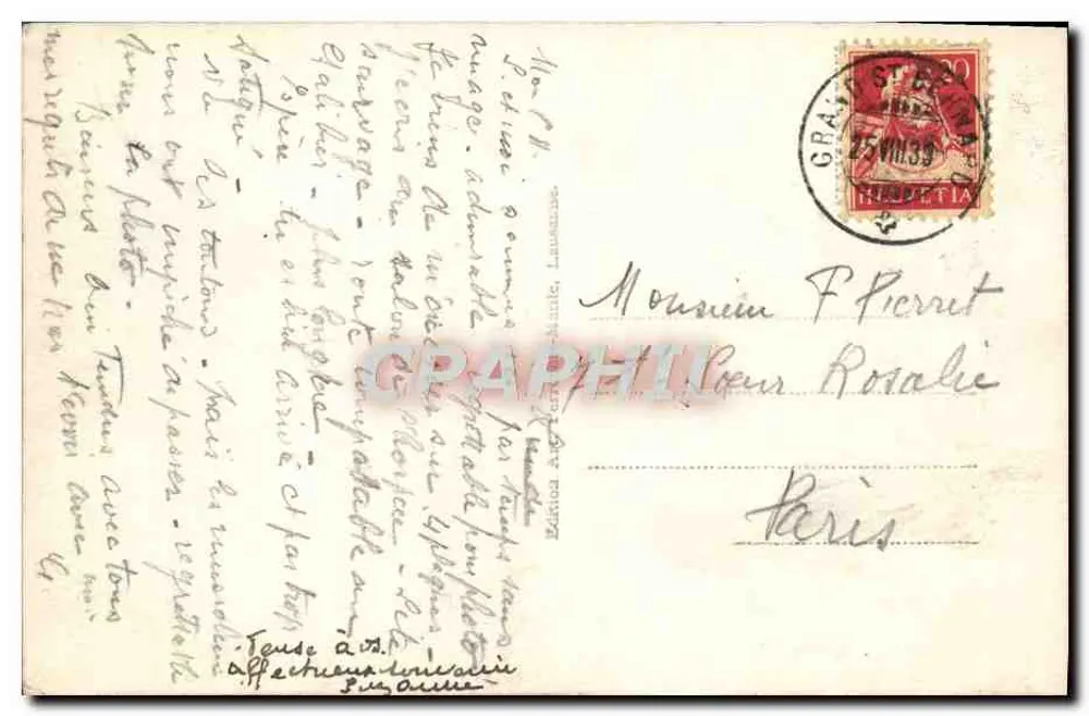 Das Hotel und das Hospiz des Großen St. Bernhard aus Sicht des Sees — unbekannter Verlag, Nr. 12780 - Rückseite
