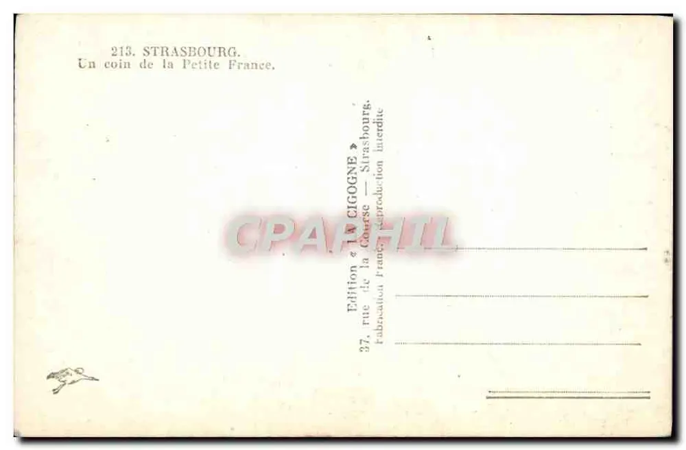 Straßburg — Ein Stück Petite France — Edition « La Cigogne » - Rückseite