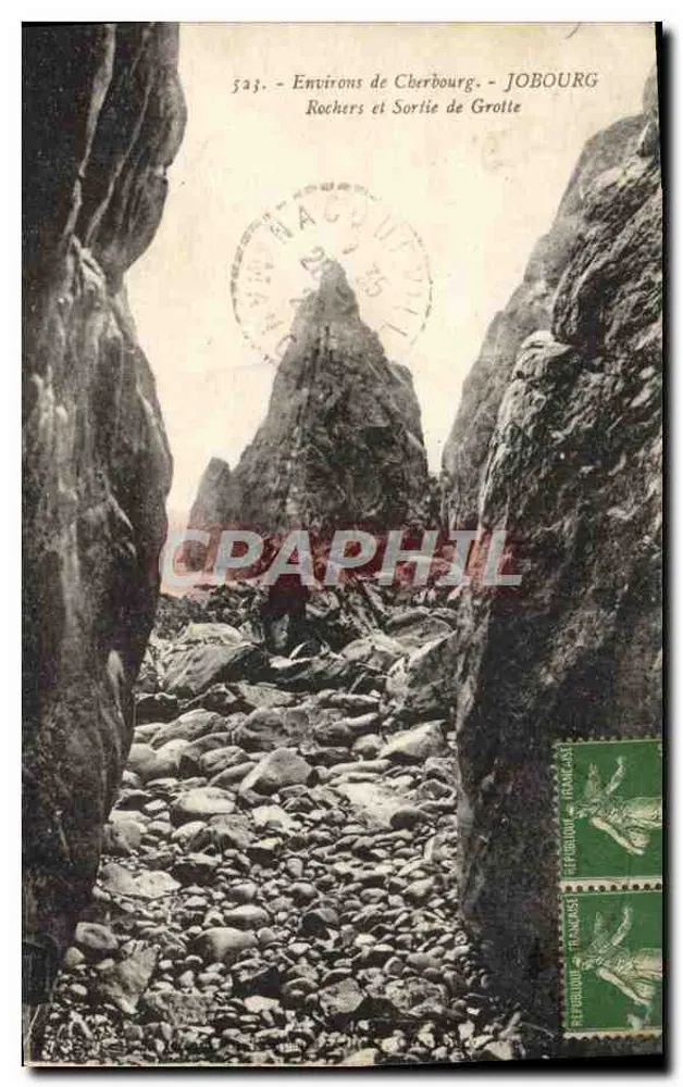 Umgebung von Cherbourg — JOBOURG — Felsen und Höhlenausgang - Vorderseite