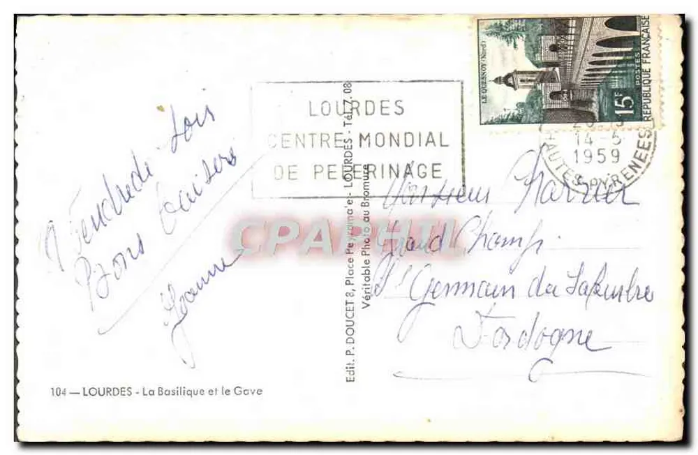 Lourdes — A Basílica e o Gave — Edlux - Verso