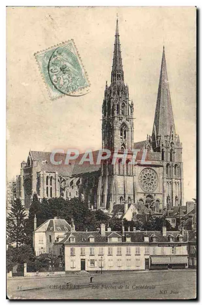 Chartres — Strzałki Katedry — ND. Piot - Awers