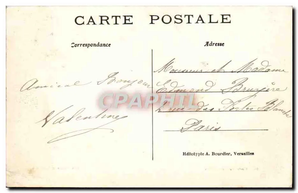 Os Banhos de Apolo — Parque de Versailles — Héliotypte A. Bourdier - Verso
