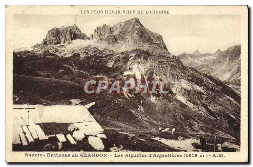 Savoy - Umgebung des GLANDON — Die Aiguilles d'Argentières (2918 m) — Z.M. - Vorderseite