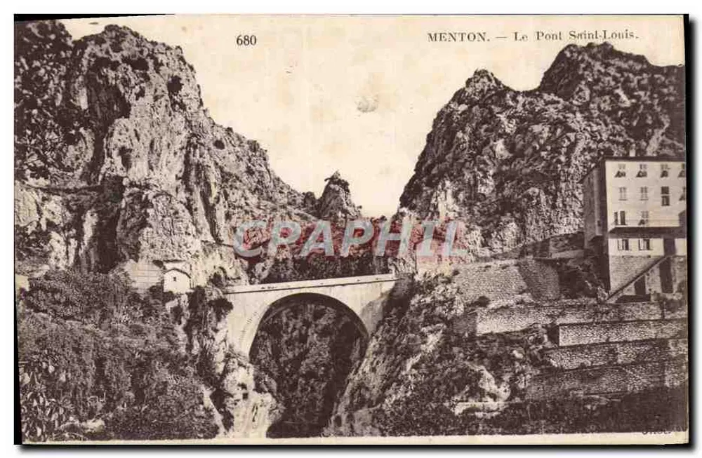 Menton — Brug Saint-Louis — Neurutin Frères, Imp. Créte, Parijs - Voorkant