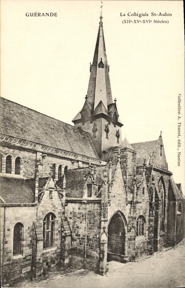 Guérande — La Colegiata San Aubin (siglos XII-XVI) — editor Thurel, Nantes - Anverso