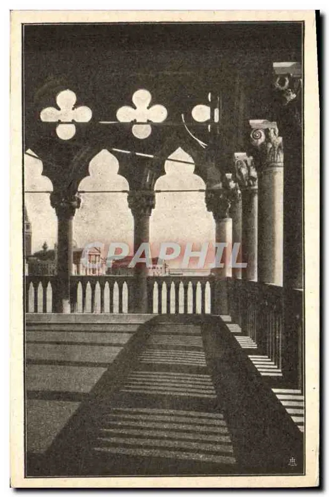 Venedig - Palazzo Ducale - Äußere Loggien zum Molo — Edition C. Ongaro - Sammlung Michel Roussier - Vorderseite