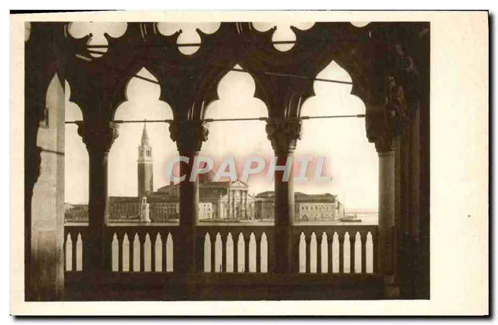 Venedig — Ansicht der Piazza San Marco von der Loggia des Palazzo Ducale — Sammlung Michel Roussier - Vorderseite