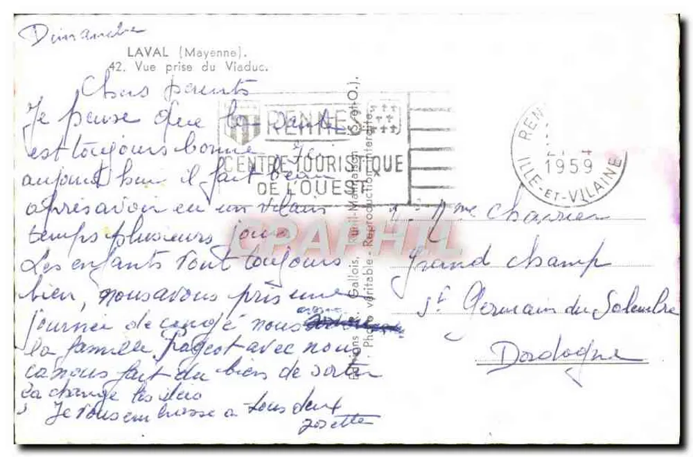लावल (मेन) — वियाडक से ली गई दृश्य — पश्चिमी पर्यटन केंद्र - पीछे