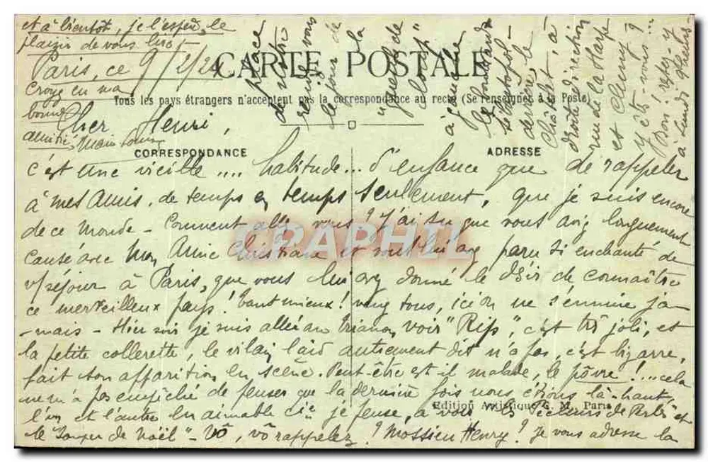 Paris — Das Sarah-Bernhardt-Theater und die St-Jacques-Turm — C. M. n° 302 - Rückseite