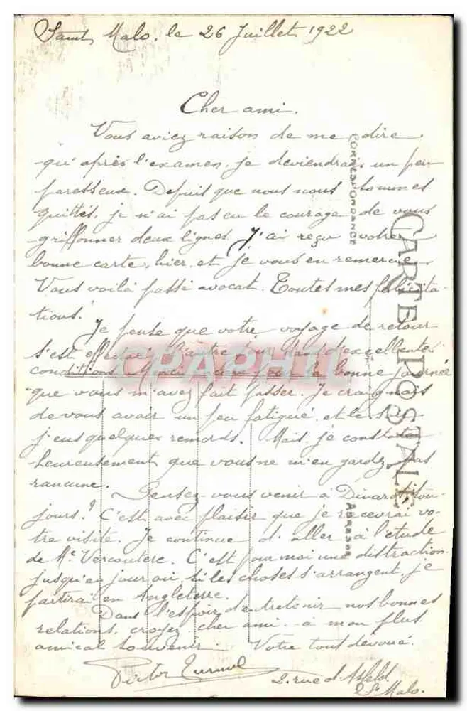 Die Ufer der Rance - Le Chêne Vert — Côte d'Emeraude — Artaud et Nozais, Nantes, n°63 - Rückseite
