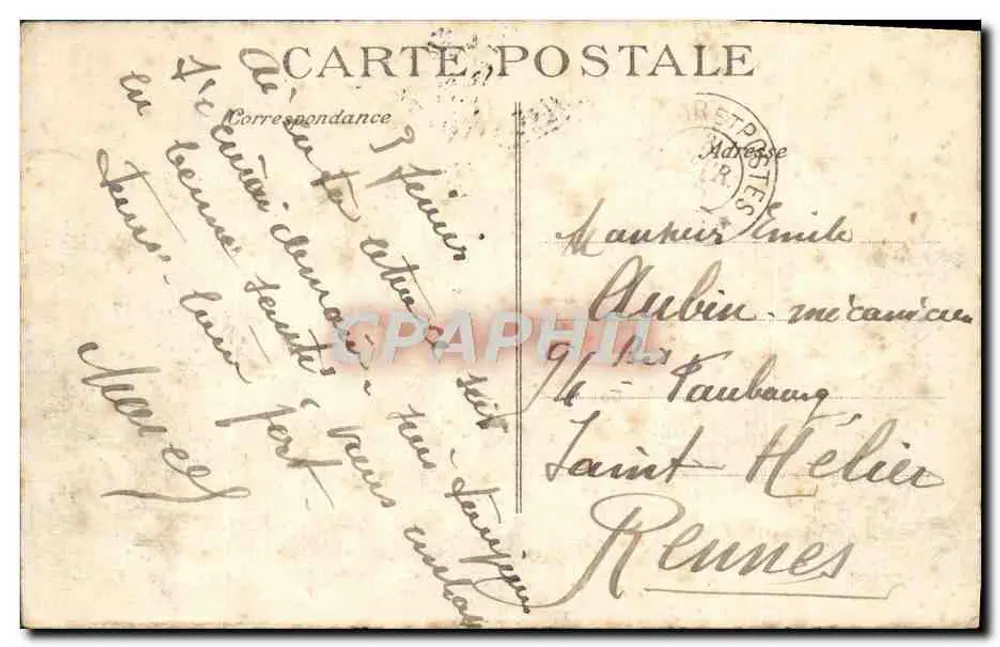 Arras — Grand'Place — Château d'Eau — Éditeur E. RIFF - Verso
