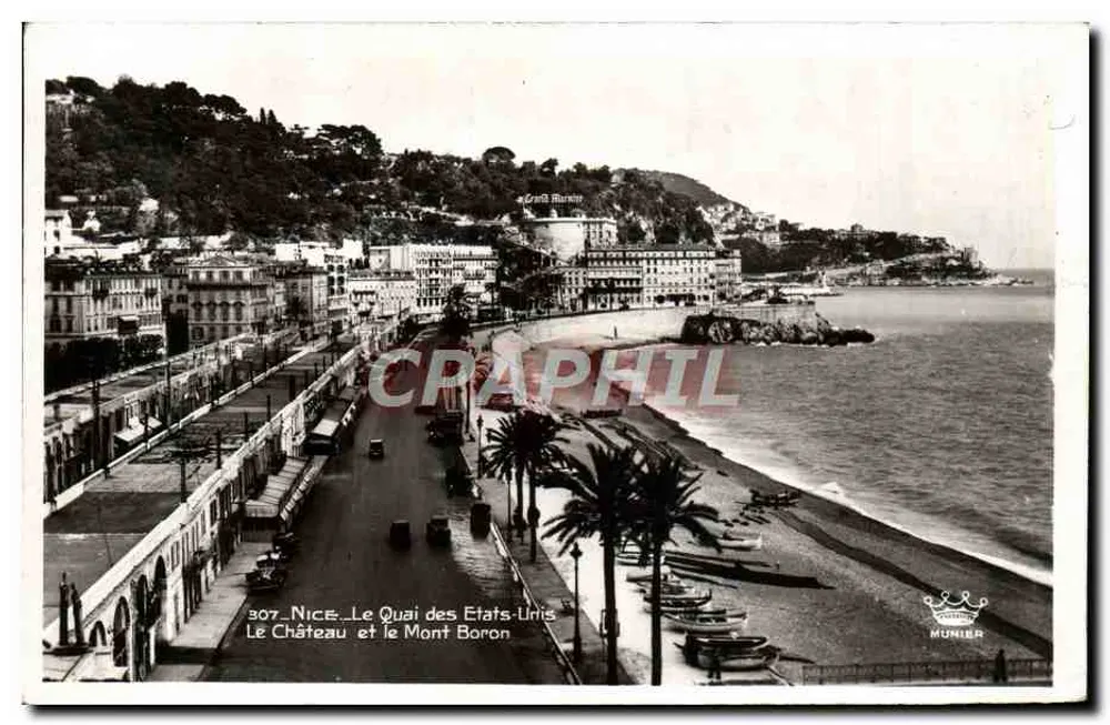 Nice - Le Quai des États-Unis und der Mont Boron — Munier, n° 307 - Vorderseite