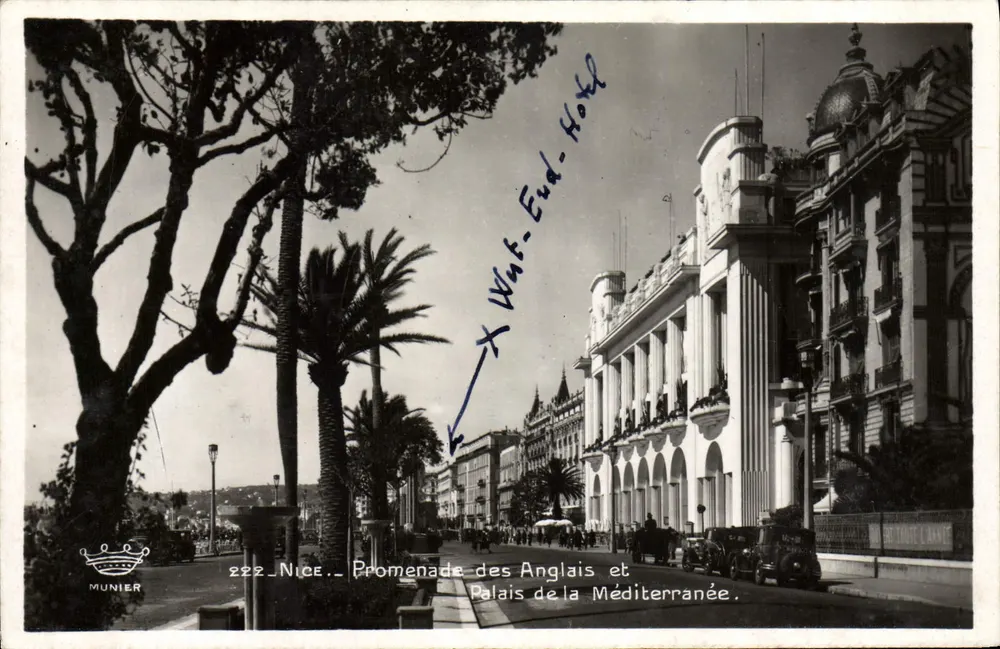 Nice - Promenade des Anglais und Palais de la Méditerranée — Munier, n° 222 - Vorderseite