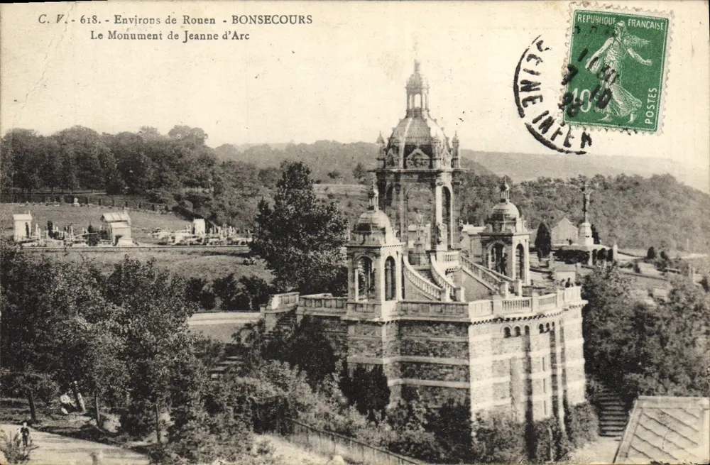 Environ de Rouen - Bonsecours - Le Monument de Jeanne d'Arc - Recto