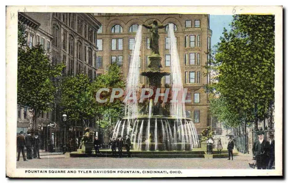 Fountain Square et Fontaine Tyler Davidson, Cincinnati, Ohio — The Felice-Resch Printing Co. - Recto