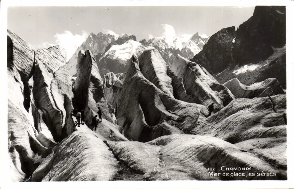 Chamonix — Mer de glace, les séracas — Edição A. ENDACO, Pl. Central - Frente