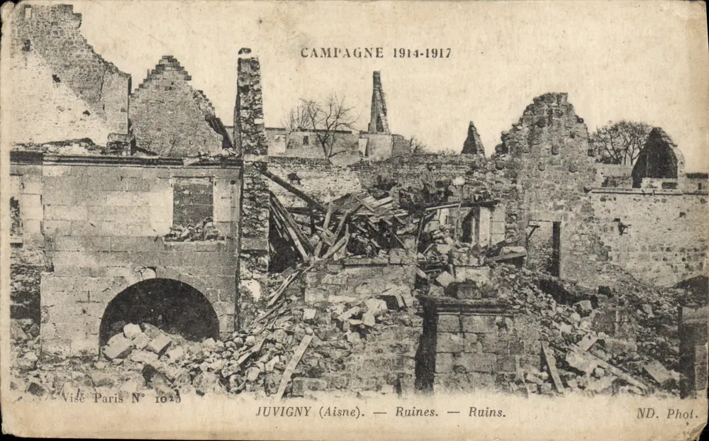 Juvigny (Aisne) — Ruínas — Campanha 1914-1917 - Frente