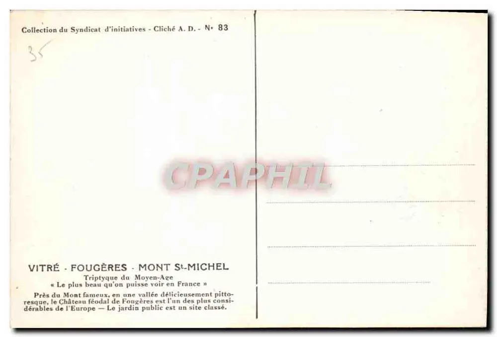 Fougères — Tour Surienne und rue du Château — Balzac 'Les Chouans' - Rückseite