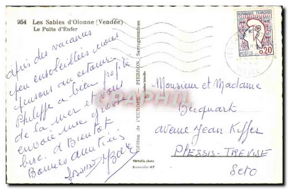 लेस सेब्ल्स डी ओलॉन (वेंडे) — पुइट डी एंफेर — यूरोप के संस्करण, सारेगुमिन्स - पीछे