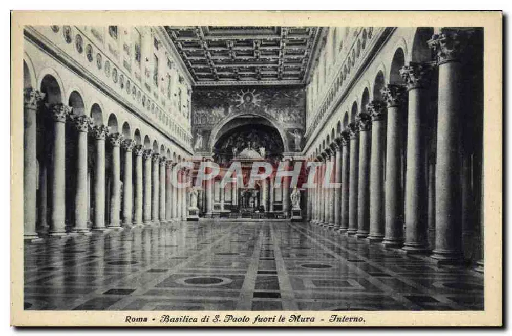 Basilika S. Paolo fuori le Mura — Innenraum — Sammlung Michel Roussier - Vorderseite