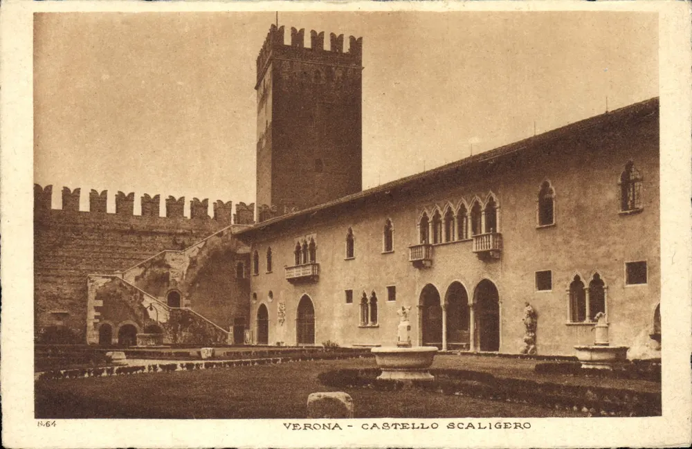 Verona - Castello Scaligero — editor Caradini, n° de série N.64 - Frente
