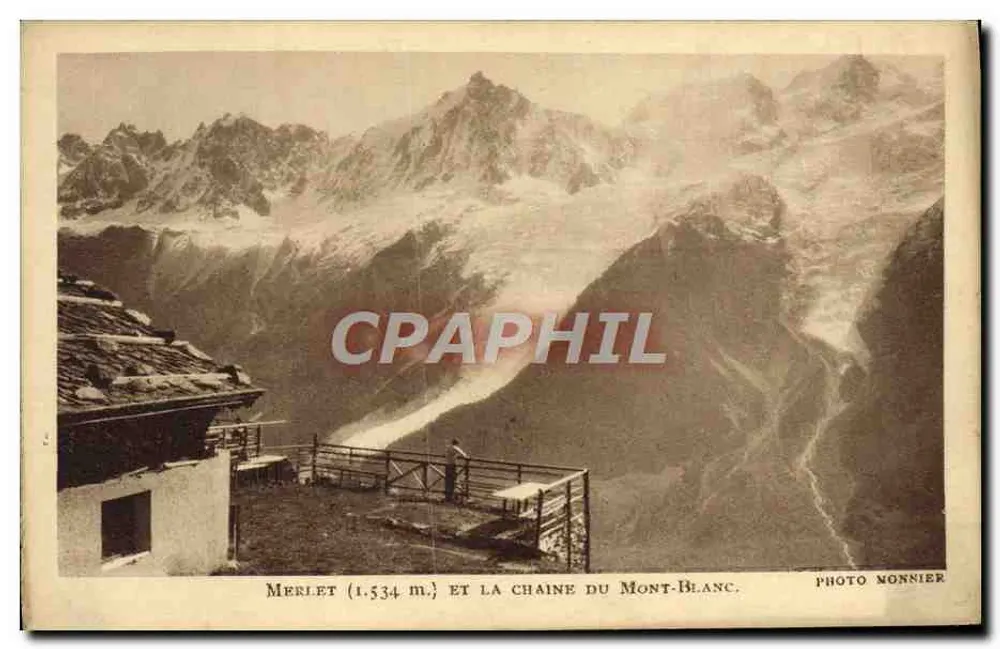 Merlet (1.534 m.) e a cadeia do Mont-Blanc — Foto Nonnier - Frente