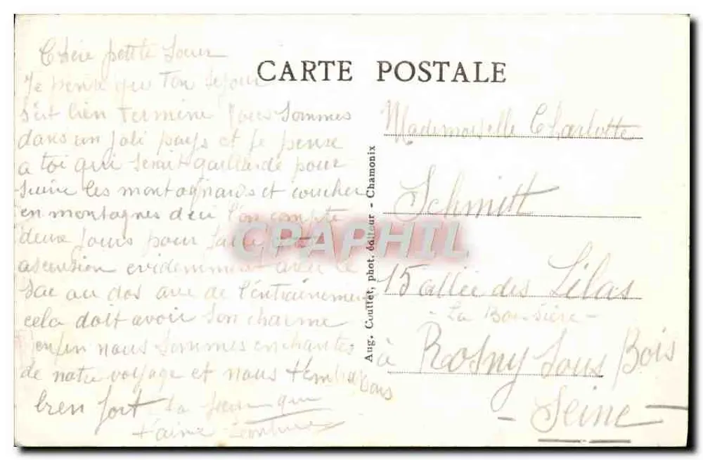 Chamonix-Mont-Blanc — Aufstieg zum Mont-Blanc — Überquerung einer Leiter — Verlag Ang. Cautlet - Rückseite