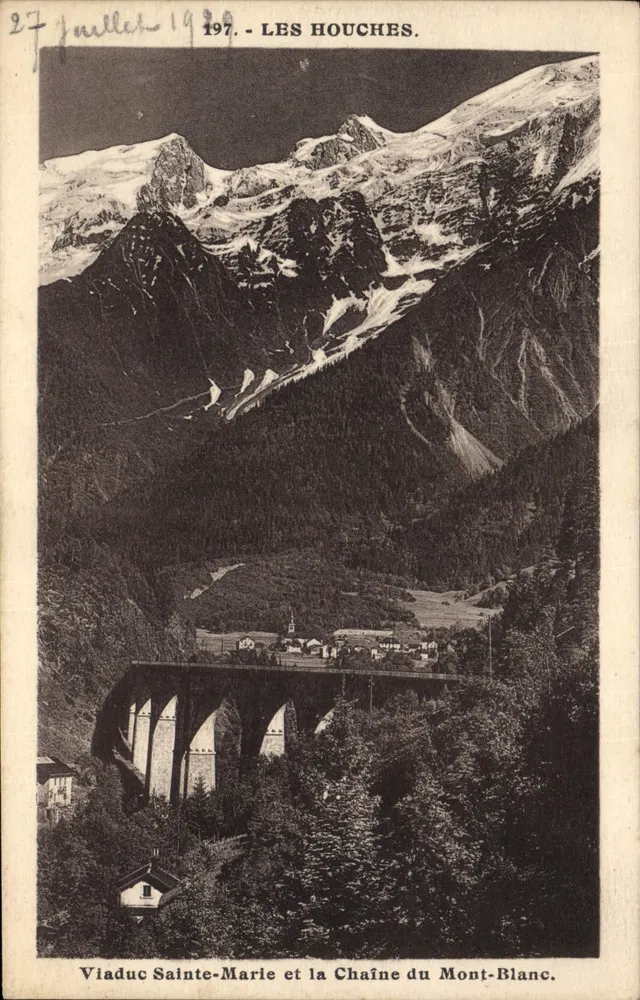 Les Houches — Viadukt Sainte-Marie und Kette des Mont-Blanc — L. Morani, phot. (Haute-Savoie) - Vorderseite