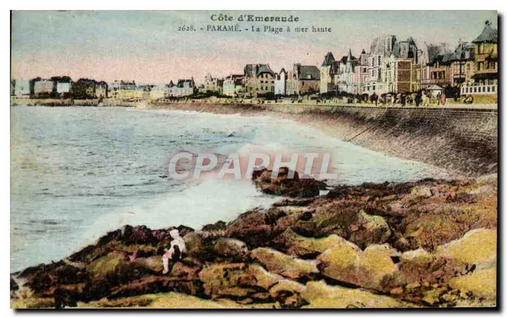 Costa de Esmeralda — PARAMÉ - A Praia com Maré Alta — editor Laurent, n° 2628 - Frente