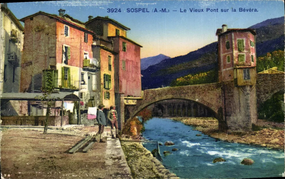 Sospel (A.-M.) — Der alte Brücke über die Bévéra - Vorderseite